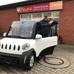 Elektrické užitkové vozidlo ARI 458 v řezníctví v Mecklenburg/Vorpommern